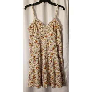 NO BOUNDARIES Womens Sz L (12-14) Spaghetti Floral Sun Dress Pretty Cottagecore